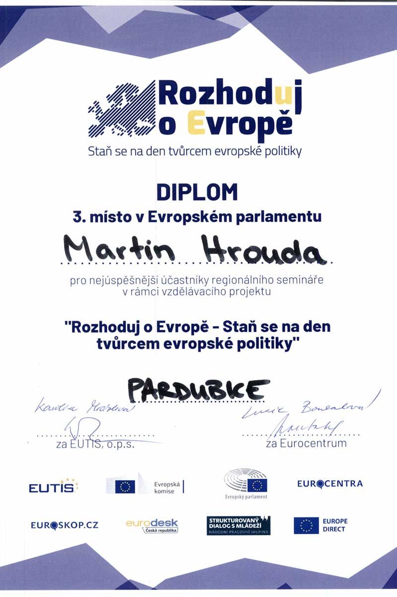 Diplom Rozhoduj o Evropě