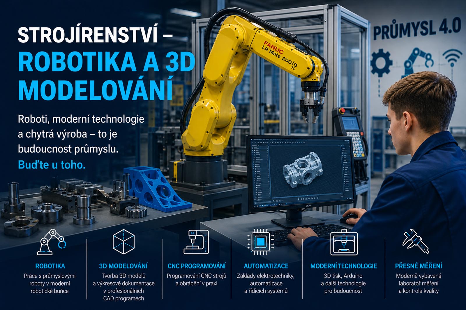 Strojírenství - robotika a 3D modelování