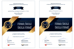 Ocenění školy v rámci projektu „Firma škole a škola firmě“