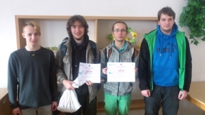 Družstvo soutěžících v matematice za SPŠ Trutnov