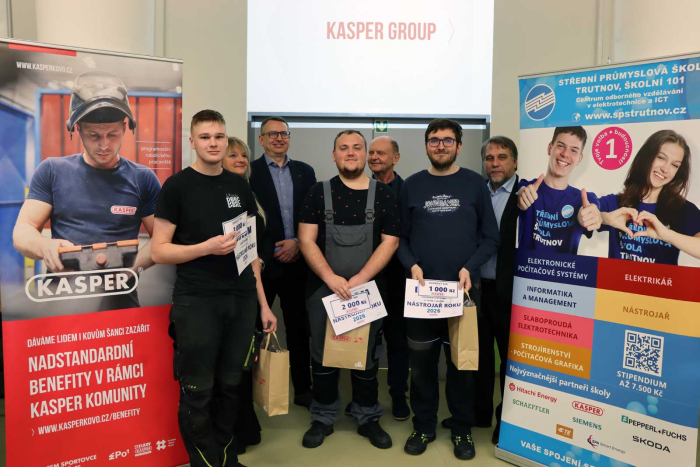 Společnost KASPER KOVO ocenila Nástrojaře roku a předala škole dar 100 000 Kč